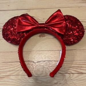Red sequins Minnie Disney ears